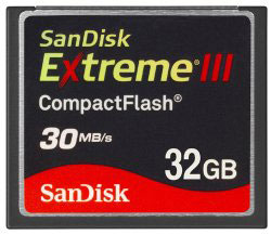 SanDisk выпускает карту CompactFlash емкостью 32 Гбайт